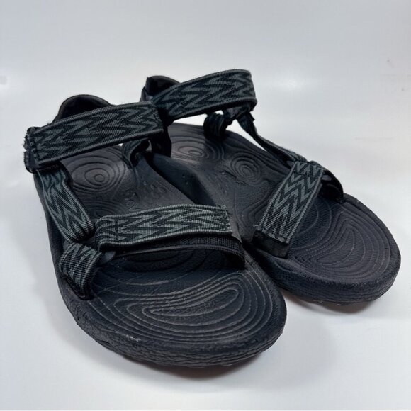 Teva Mens 9 Sandal Slip On Pattern Black Shoes - Picture 1 of 9
